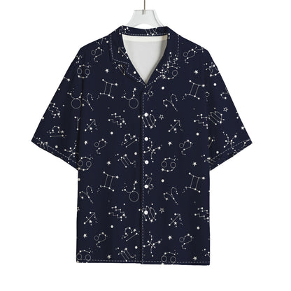 Zodiac Star Signs Pattern Print Rayon Hawaiian Shirt
