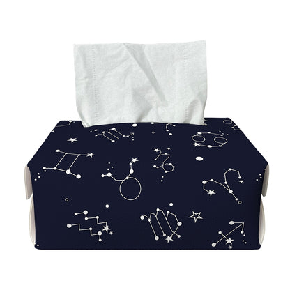 Zodiac Star Signs Pattern Print Rectangle Tissue Box Cover