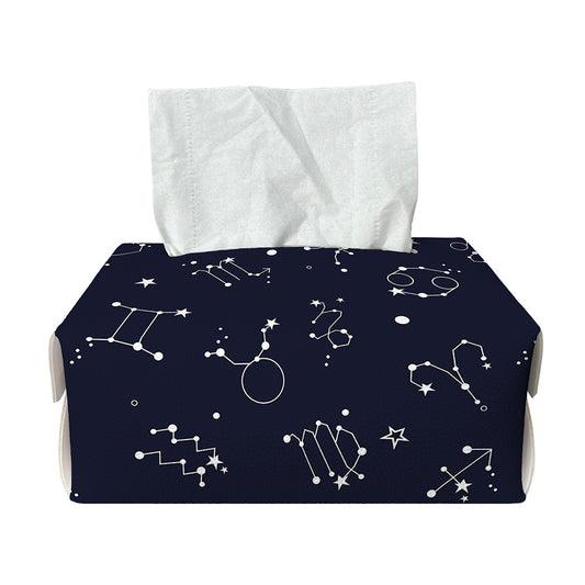 Zodiac Star Signs Pattern Print Rectangle Tissue Box Cover