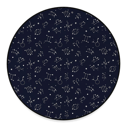 Zodiac Star Signs Pattern Print Round Floor Mat