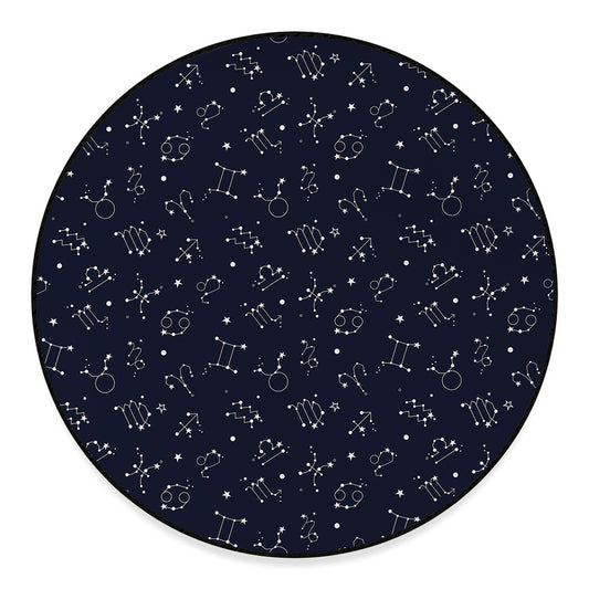 Zodiac Star Signs Pattern Print Round Floor Mat