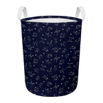 Zodiac Star Signs Pattern Print Round Laundry Basket