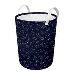 Zodiac Star Signs Pattern Print Round Laundry Basket