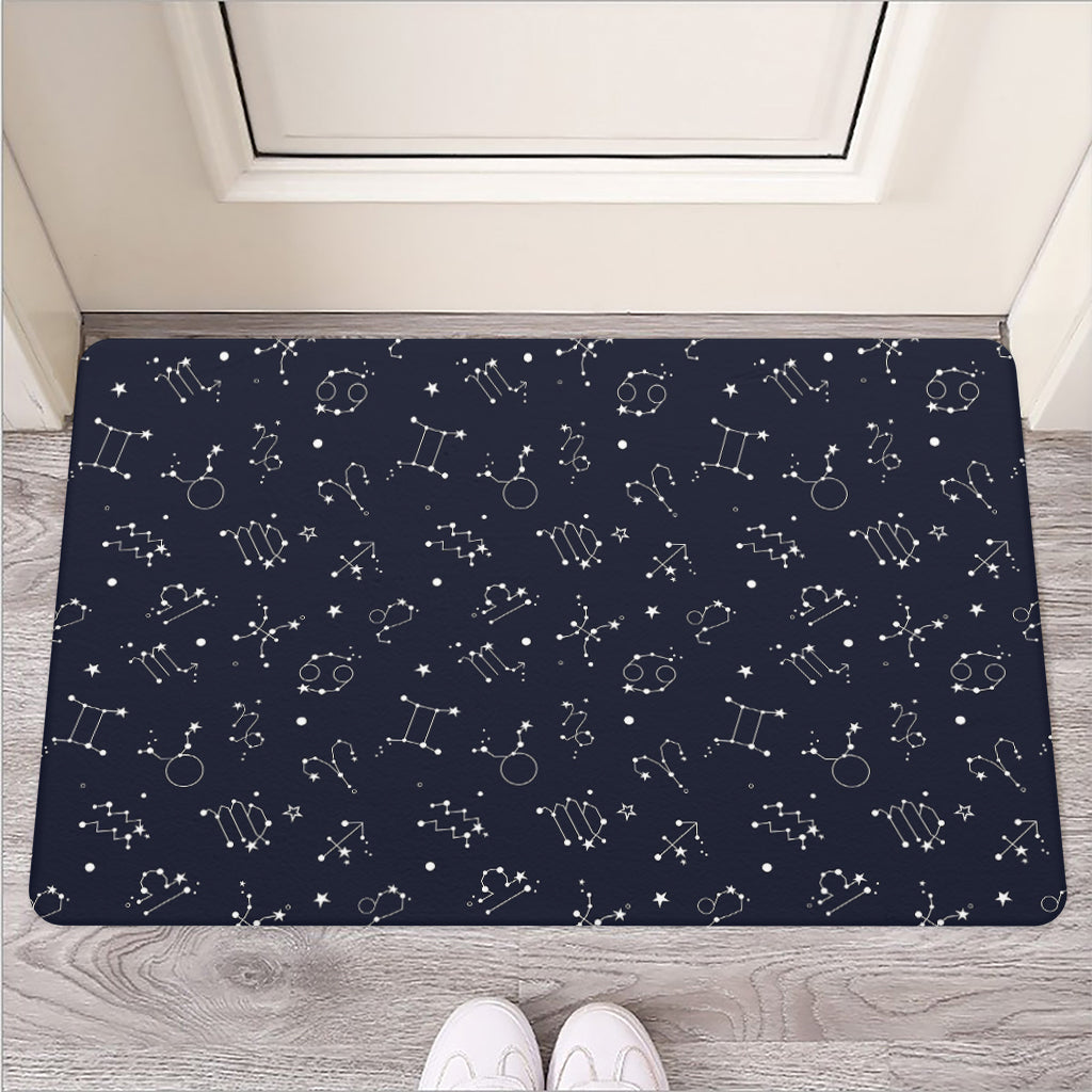 Zodiac Star Signs Pattern Print Rubber Doormat