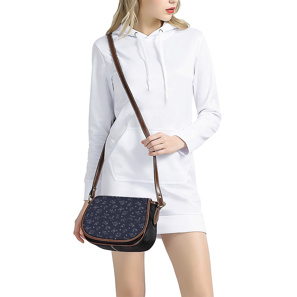 Zodiac Star Signs Pattern Print Saddle Bag