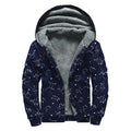Zodiac Star Signs Pattern Print Sherpa Lined Zip Up Hoodie