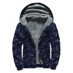 Zodiac Star Signs Pattern Print Sherpa Lined Zip Up Hoodie