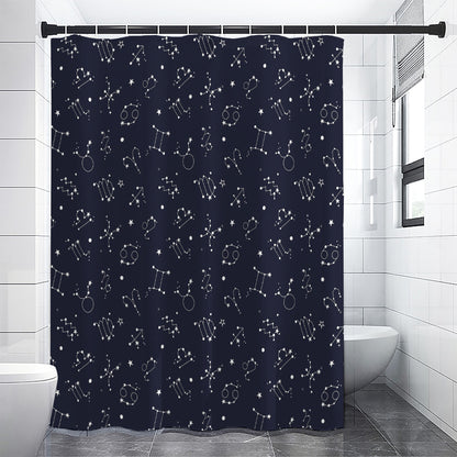 Zodiac Star Signs Pattern Print Shower Curtain