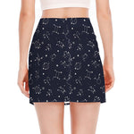 Zodiac Star Signs Pattern Print Side Slit Mini Skirt