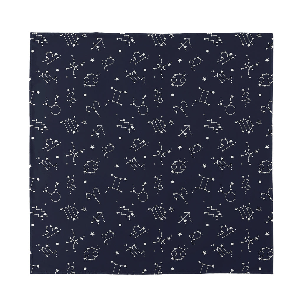 Zodiac Star Signs Pattern Print Silk Bandana