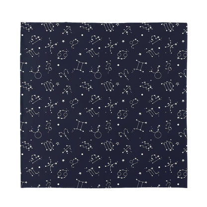 Zodiac Star Signs Pattern Print Silk Bandana