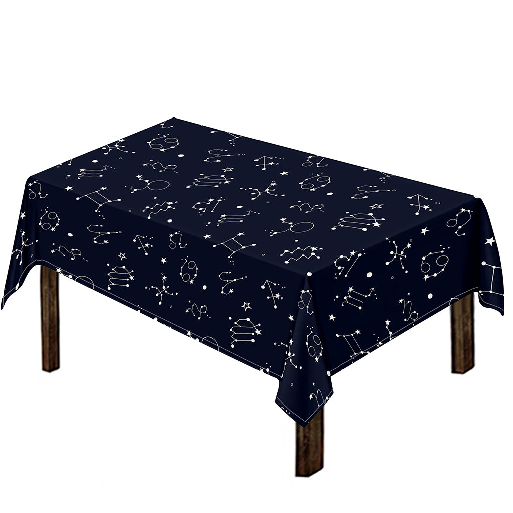 Zodiac Star Signs Pattern Print Tablecloth