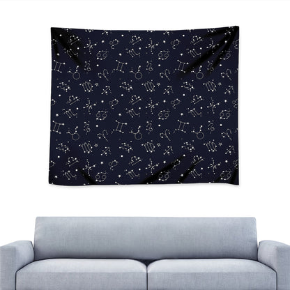 Zodiac Star Signs Pattern Print Tapestry