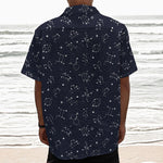 Zodiac Star Signs Pattern Print Textured Short Sleeve Shirt
