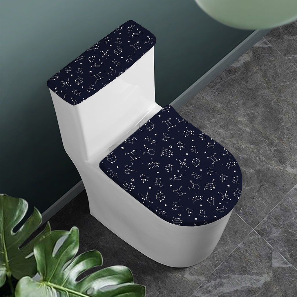 Zodiac Star Signs Pattern Print Toilet Lid And Tank Cover Set