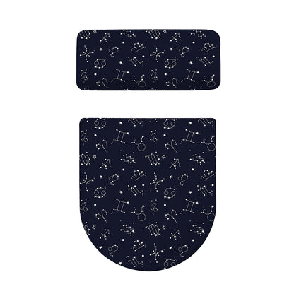 Zodiac Star Signs Pattern Print Toilet Lid And Tank Cover Set