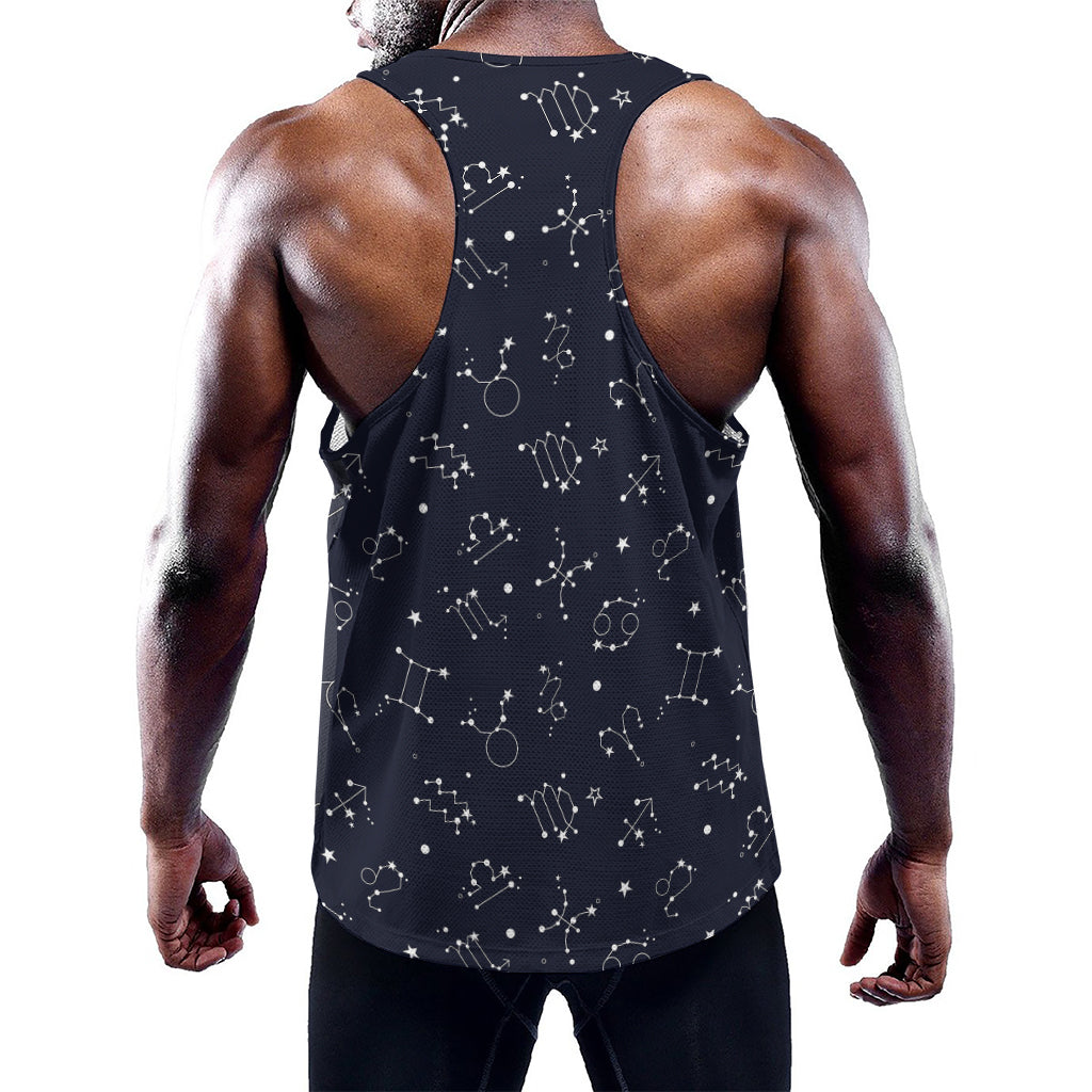 Zodiac Star Signs Pattern Print Training Tank Top