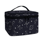 Zodiac Star Signs Pattern Print Travel Makeup Bag