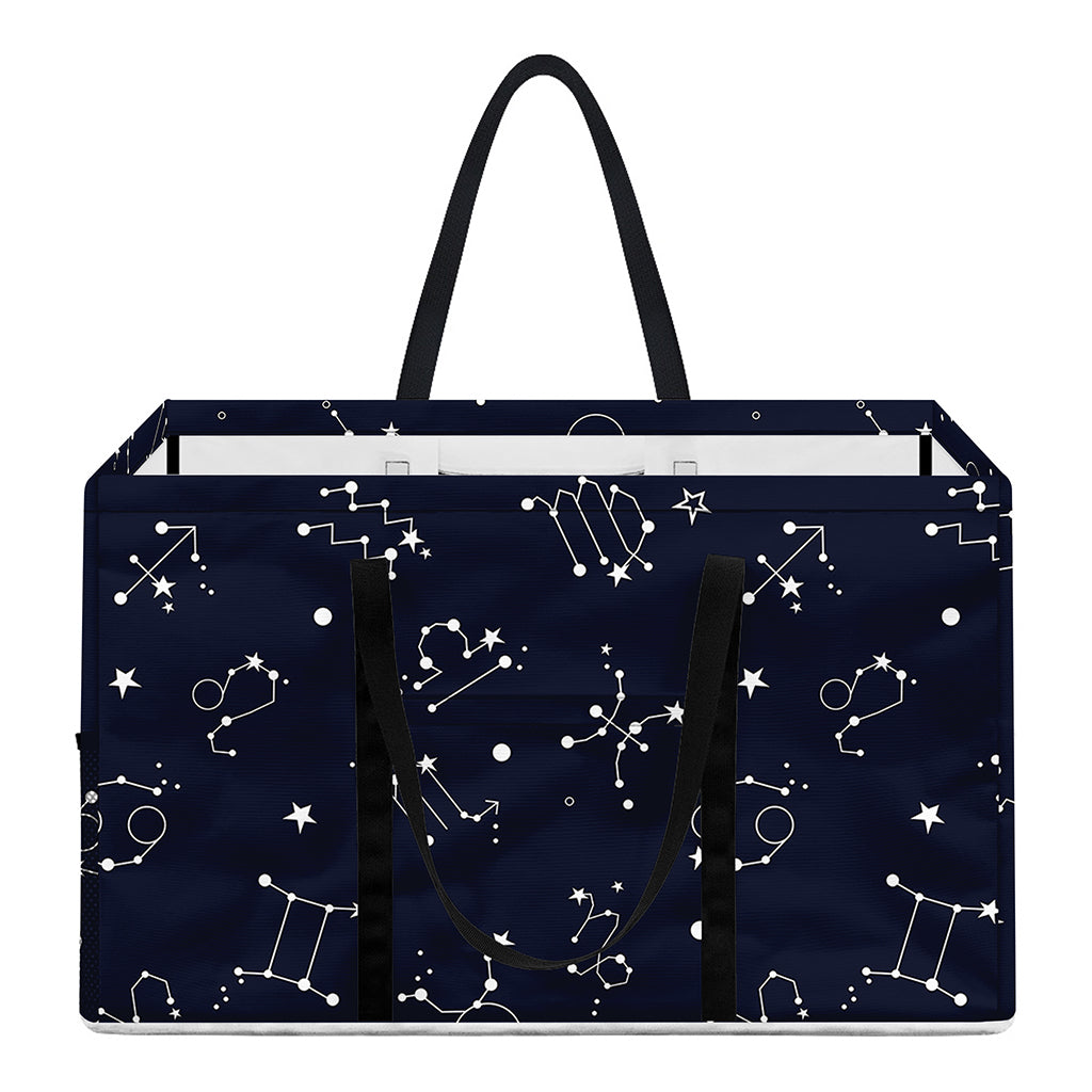 Zodiac Star Signs Pattern Print Utility Tote Bag