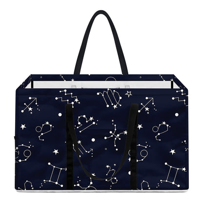 Zodiac Star Signs Pattern Print Utility Tote Bag