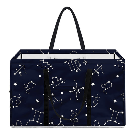 Zodiac Star Signs Pattern Print Utility Tote Bag