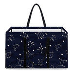 Zodiac Star Signs Pattern Print Utility Tote Bag