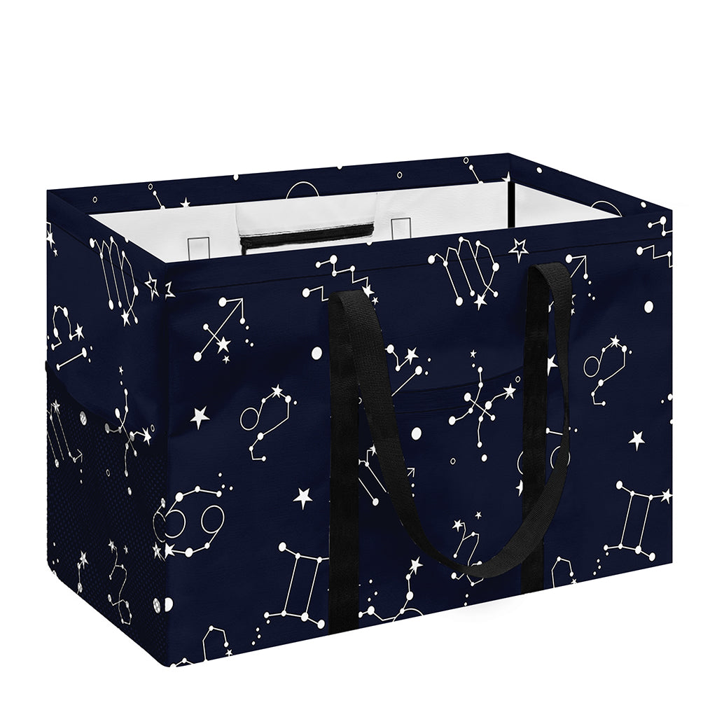 Zodiac Star Signs Pattern Print Utility Tote Bag