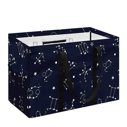 Zodiac Star Signs Pattern Print Utility Tote Bag
