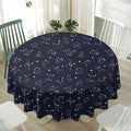 Zodiac Star Signs Pattern Print Waterproof Round Tablecloth
