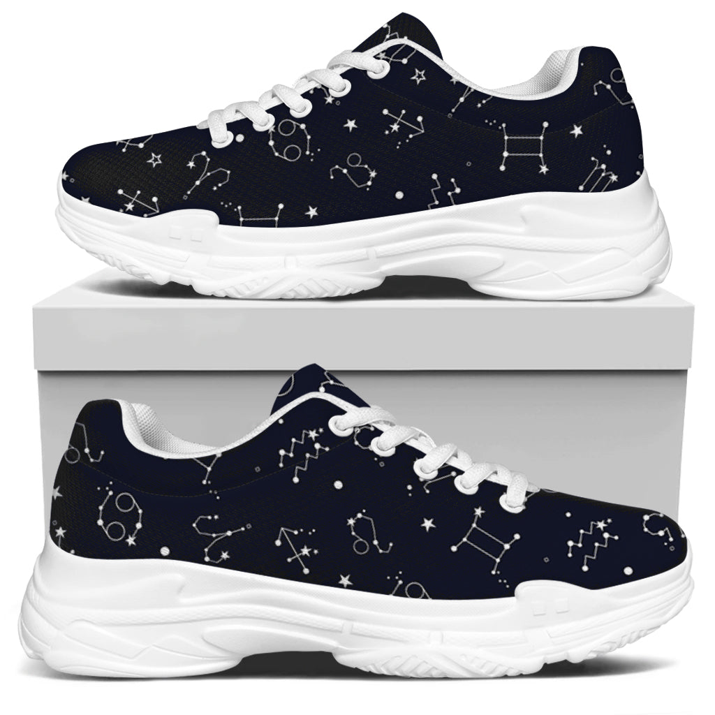 Zodiac Star Signs Pattern Print White Chunky Shoes
