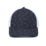 Zodiac Star Signs Pattern Print White Mesh Trucker Cap