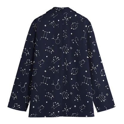 Zodiac Star Signs Pattern Print Women's Blazer