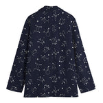 Zodiac Star Signs Pattern Print Women's Cotton Blazer