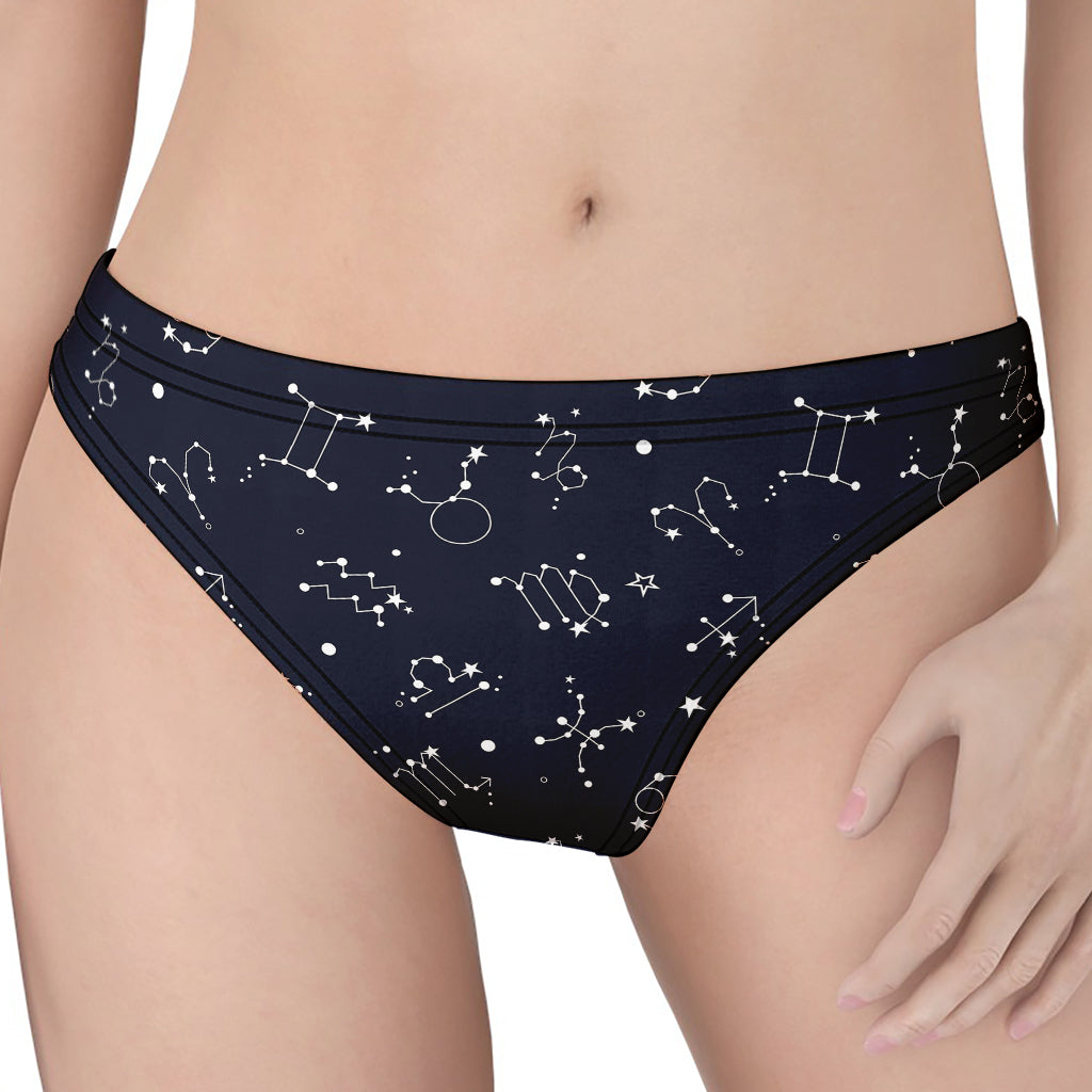 Zodiac Star Signs Pattern Print Women's Thong