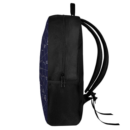 Zodiac Symbols Circle Print 17 Inch Backpack