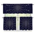 Zodiac Symbols Circle Print 3 Piece Kitchen Curtains