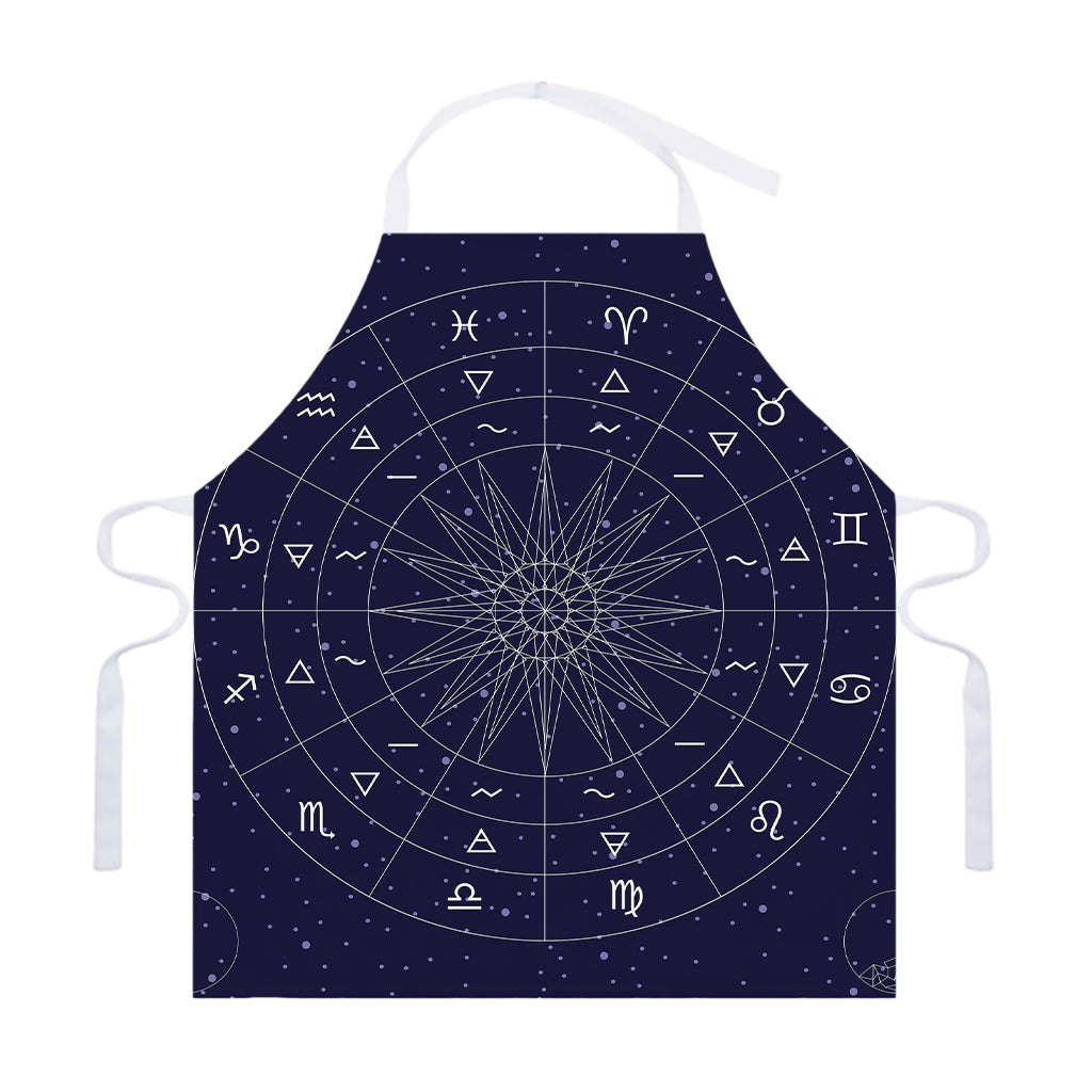 Zodiac Symbols Circle Print Adjustable Apron