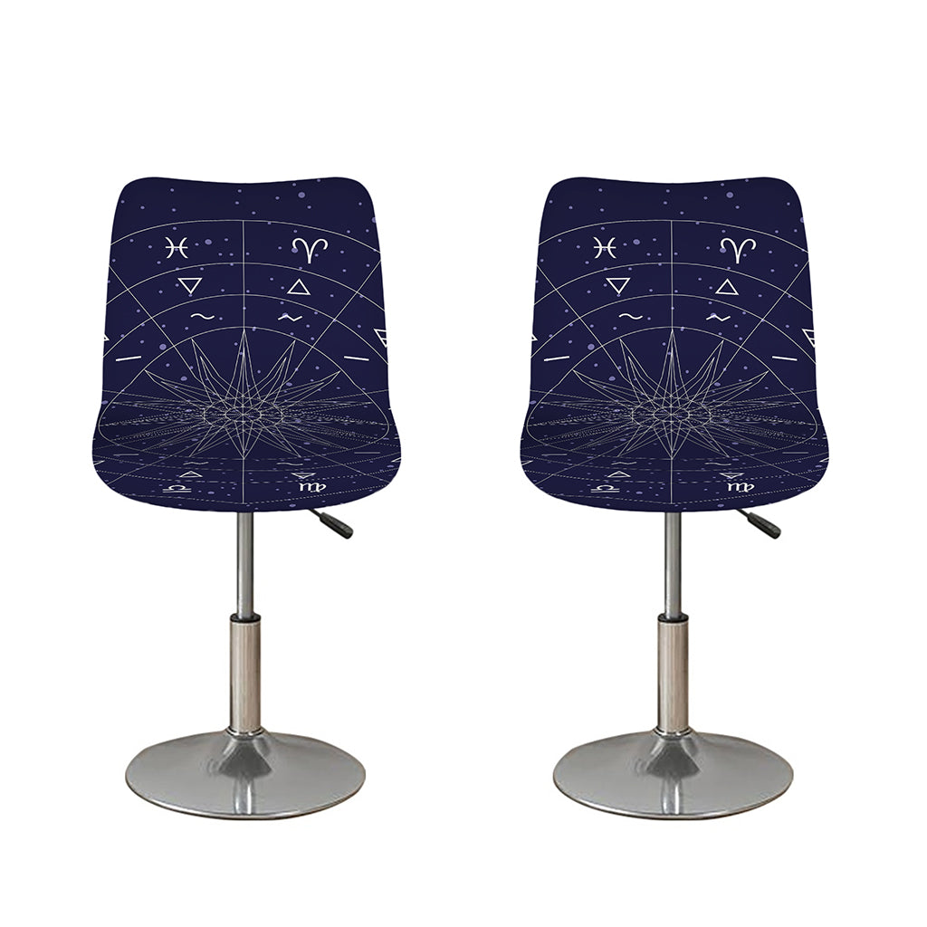 Zodiac Symbols Circle Print Bar Stool Covers