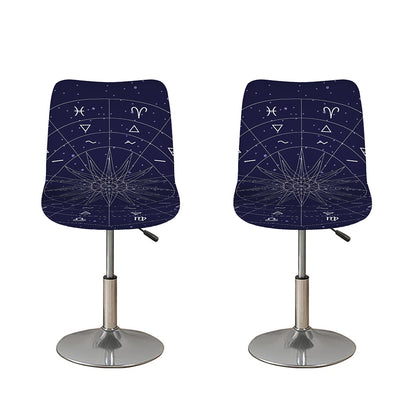 Zodiac Symbols Circle Print Bar Stool Covers