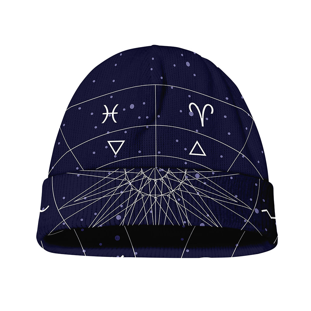 Zodiac Symbols Circle Print Beanie