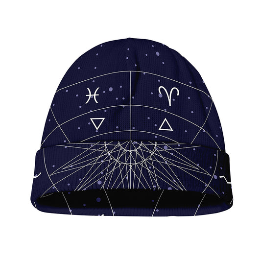 Zodiac Symbols Circle Print Beanie