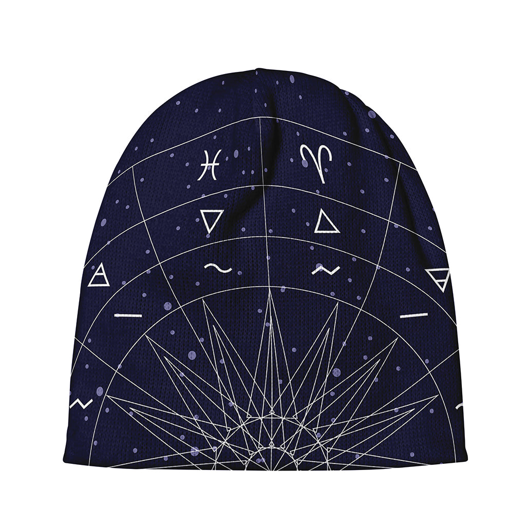 Zodiac Symbols Circle Print Beanie