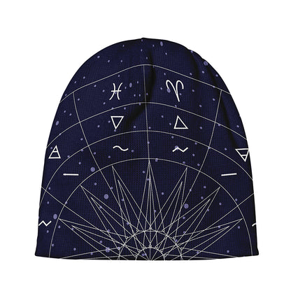 Zodiac Symbols Circle Print Beanie