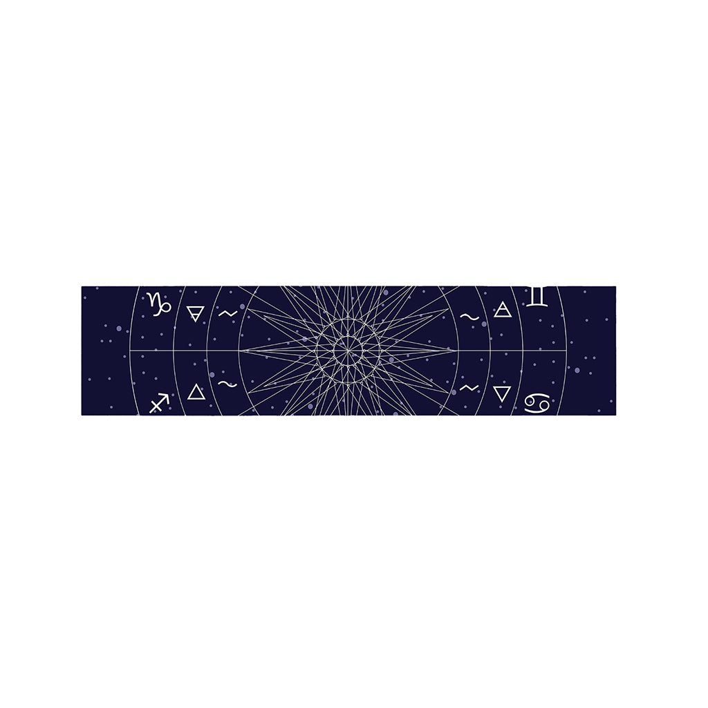 Zodiac Symbols Circle Print Bed Runner