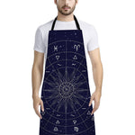 Zodiac Symbols Circle Print Bib Apron With Pocket