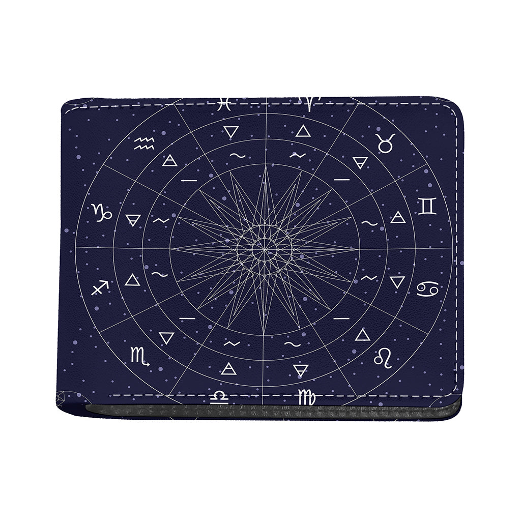 Zodiac Symbols Circle Print Bifold Wallet