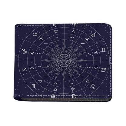 Zodiac Symbols Circle Print Bifold Wallet
