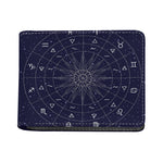 Zodiac Symbols Circle Print Bifold Wallet