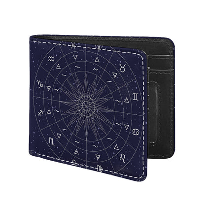 Zodiac Symbols Circle Print Bifold Wallet