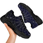Zodiac Symbols Circle Print Black Chunky Shoes